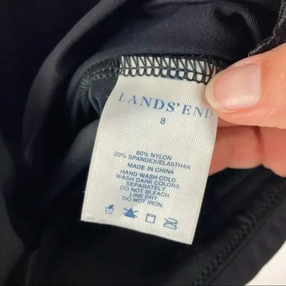 Lands End Black Swim Top Tankini Sz 8 - Picture 5 of 7